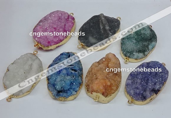 NGC8008 30*40mm - 35*45mm freeform druzy agate connectors