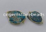 NGC845 25*35mm - 40*45mm freeform sea sediment jasper connectors