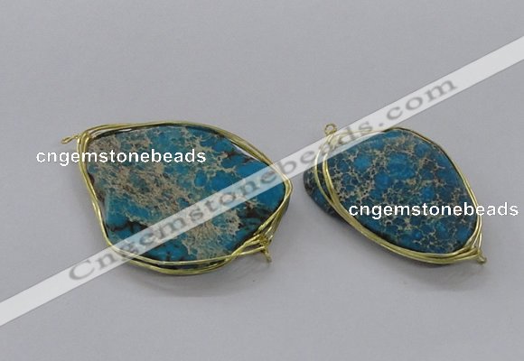 NGC845 25*35mm - 40*45mm freeform sea sediment jasper connectors