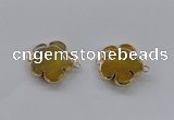 NGC851 28mm - 30mm flower agate gemstone connectors wholesale