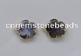 NGC852 28mm - 30mm flower agate gemstone connectors wholesale