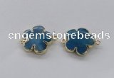 NGC854 28mm - 30mm flower agate gemstone connectors wholesale