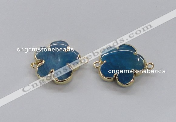 NGC854 28mm - 30mm flower agate gemstone connectors wholesale