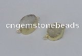 NGC858 15*20mm oval druzy agate gemstone connectors wholesale