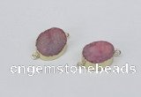 NGC860 15*20mm oval druzy agate gemstone connectors wholesale