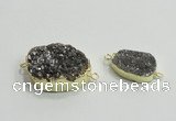 NGC868 15*25mm - 20*30mm freeform plated druzy agate connectors