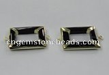 NGC886 30*40mm rectangle black agate connectors wholesale