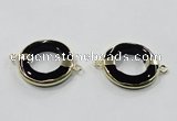 NGC887 30mm donut black agate connectors wholesale