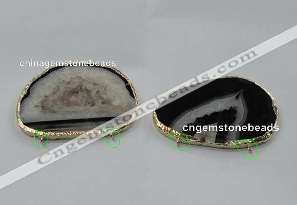 NGC900 50*65mm - 60*75mm freeform druzy agate connectors