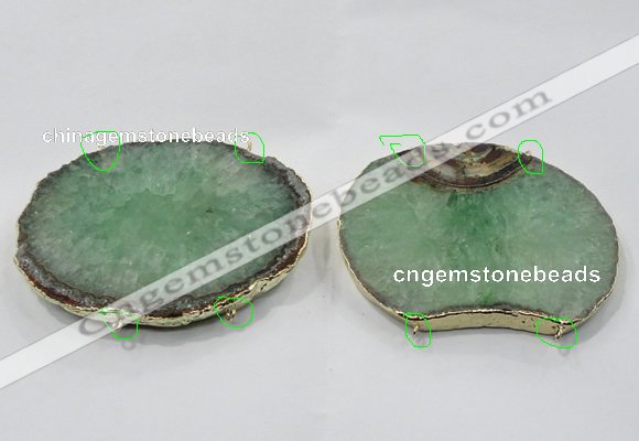 NGC907 60*70mm - 75*85mm freeform druzy agate connectors