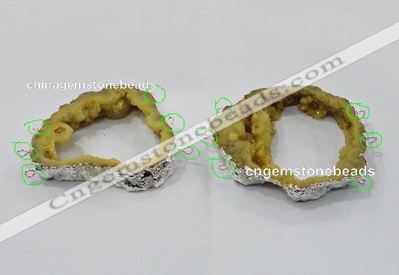 NGC911 40*60mm - 65*80mm freeform druzy agate connectors