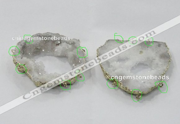 NGC920 40*60mm - 65*80mm freeform druzy agate connectors