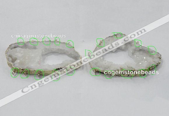 NGC940 45*65mm - 70*90mm freeform druzy agate connectors