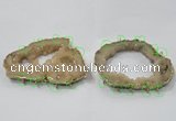 NGC941 45*65mm - 70*90mm freeform druzy agate connectors