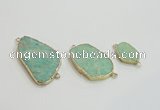 NGC950 15*20mm - 25*40mm freeform amazonite gemstone connectors