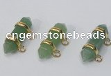 NGC955 7*30mm - 8*32mm sticks green aventurine connectors