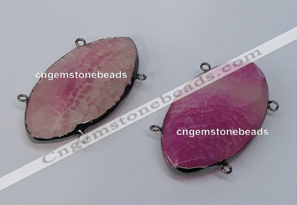 NGC960 30*55mm faceted marquise agate connectors wholesale