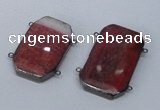 NGC969 35*55mm faceted octagonal agate connectors wholesale