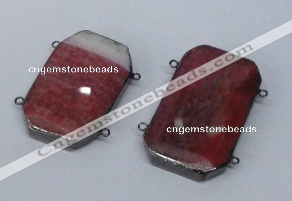 NGC969 35*55mm faceted octagonal agate connectors wholesale