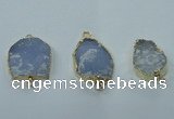 NGC98 20*30mm - 25*35mm freeform druzy agate connectors wholesale