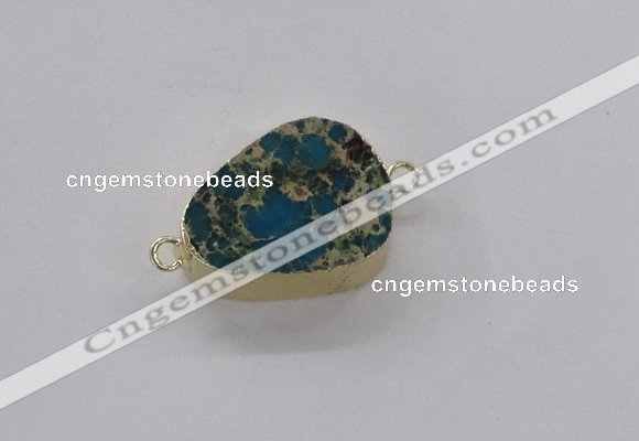 NGC984 15*20mm - 25*30mm flat teardrop sea sediment jasper connectors