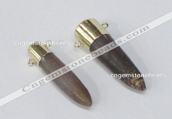 NGC994 10*40mm – 15*50mm bullet agate gemstone connectors