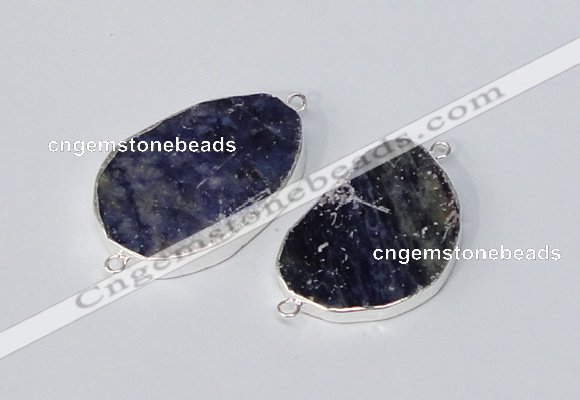 NGC996 20*30mm – 30*40mm freeform sodalite gemstone connectors