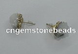 NGE01 8*12mm - 10*14mm nuggets druzy quartz earrings wholesale