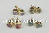 NGE105 8mm - 10mm freeform druzy agate gemstone earrings wholesale