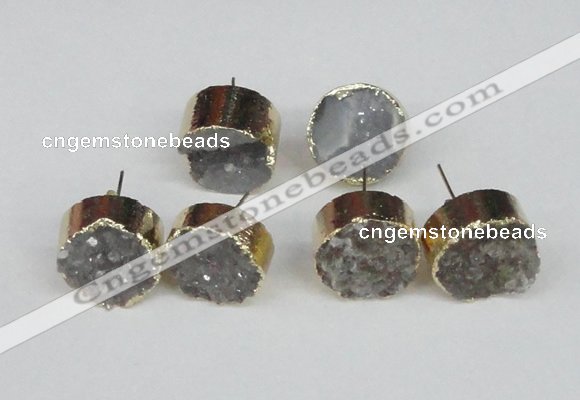 NGE108 18mm - 19mm freeform druzy agate gemstone earrings wholesale