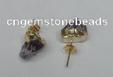 NGE12 8*12mm - 10*15mm faceted nuggets amethyst earrings wholesale