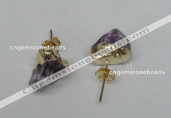 NGE12 8*12mm - 10*15mm faceted nuggets amethyst earrings wholesale