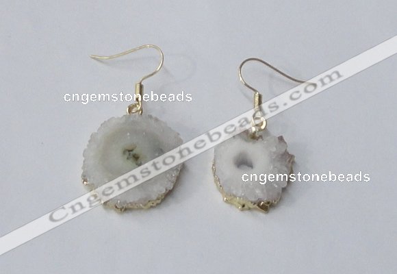 NGE120 8*12mm - 12*16mm freeform druzy agate gemstone earrings