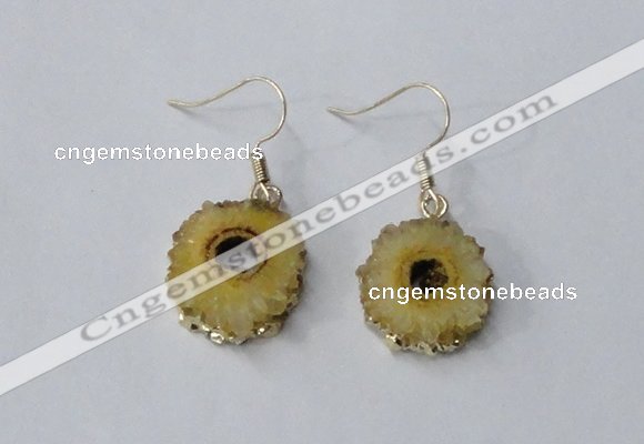 NGE121 8*12mm - 12*16mm freeform druzy agate gemstone earrings