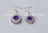 NGE122 8*12mm - 12*16mm freeform druzy agate gemstone earrings