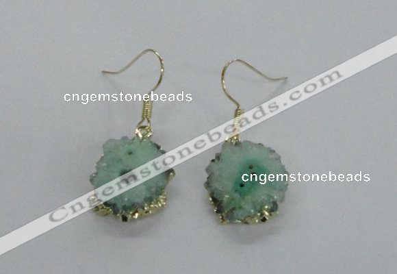 NGE125 8*12mm - 12*16mm freeform druzy agate gemstone earrings