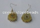 NGE129 18*20mm - 20*25mm freeform druzy agate gemstone earrings