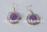 NGE130 18*20mm - 20*25mm freeform druzy agate gemstone earrings