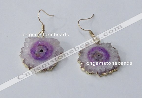 NGE130 18*20mm - 20*25mm freeform druzy agate gemstone earrings