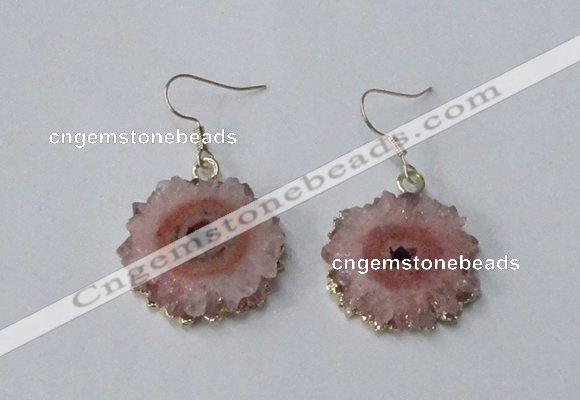 NGE131 18*20mm - 20*25mm freeform druzy agate gemstone earrings