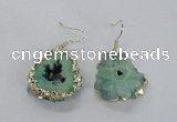 NGE133 18*20mm - 20*25mm freeform druzy agate gemstone earrings