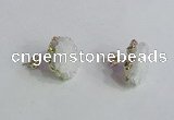 NGE138 12*14mm - 15*18mm freeform druzy agate gemstone earrings