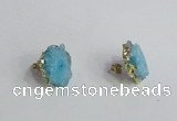 NGE142 12*14mm - 15*18mm freeform druzy agate gemstone earrings