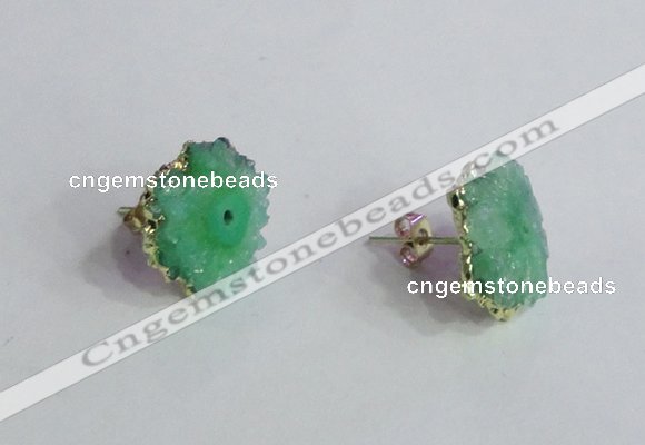 NGE143 12*14mm - 15*18mm freeform druzy agate gemstone earrings
