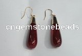 NGE15 10*40mm teardrop agate gemstone earrings wholesale