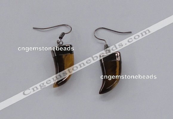 NGE153 11*20mm – 11*22mm oxhorn tiger eye gemstone earrings