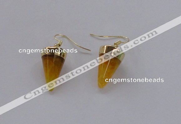 NGE156 11*20mm – 12*22mm cone agate gemstone earrings wholesale