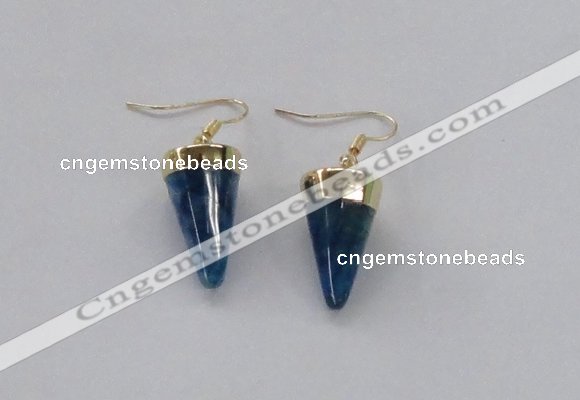 NGE157 11*20mm – 12*22mm cone agate gemstone earrings wholesale