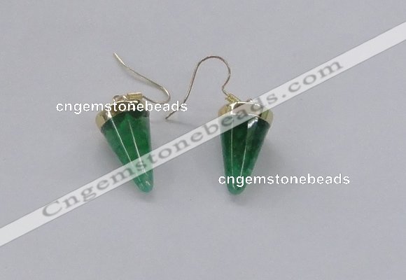 NGE158 11*20mm – 12*22mm cone agate gemstone earrings wholesale