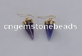 NGE159 11*20mm – 12*22mm cone agate gemstone earrings wholesale